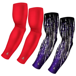 B-Driven Sports 4-Pack Bundle | Solid/Streaks | Red Standard Dark Bundle 2 Sports Arm Sleeve Bundles