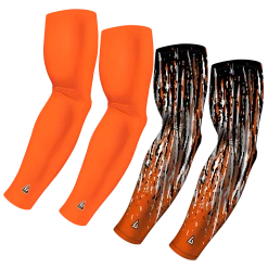 B-Driven Sports 4-Pack Bundle | Solid/Streaks | Orange Light Sports Arm Sleeve Bundles