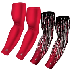 B-Driven Sports Sports Arm Sleeve Bundles 4-Pack Bundle | Solid/Streaks | Maroon Standard Bundle 1