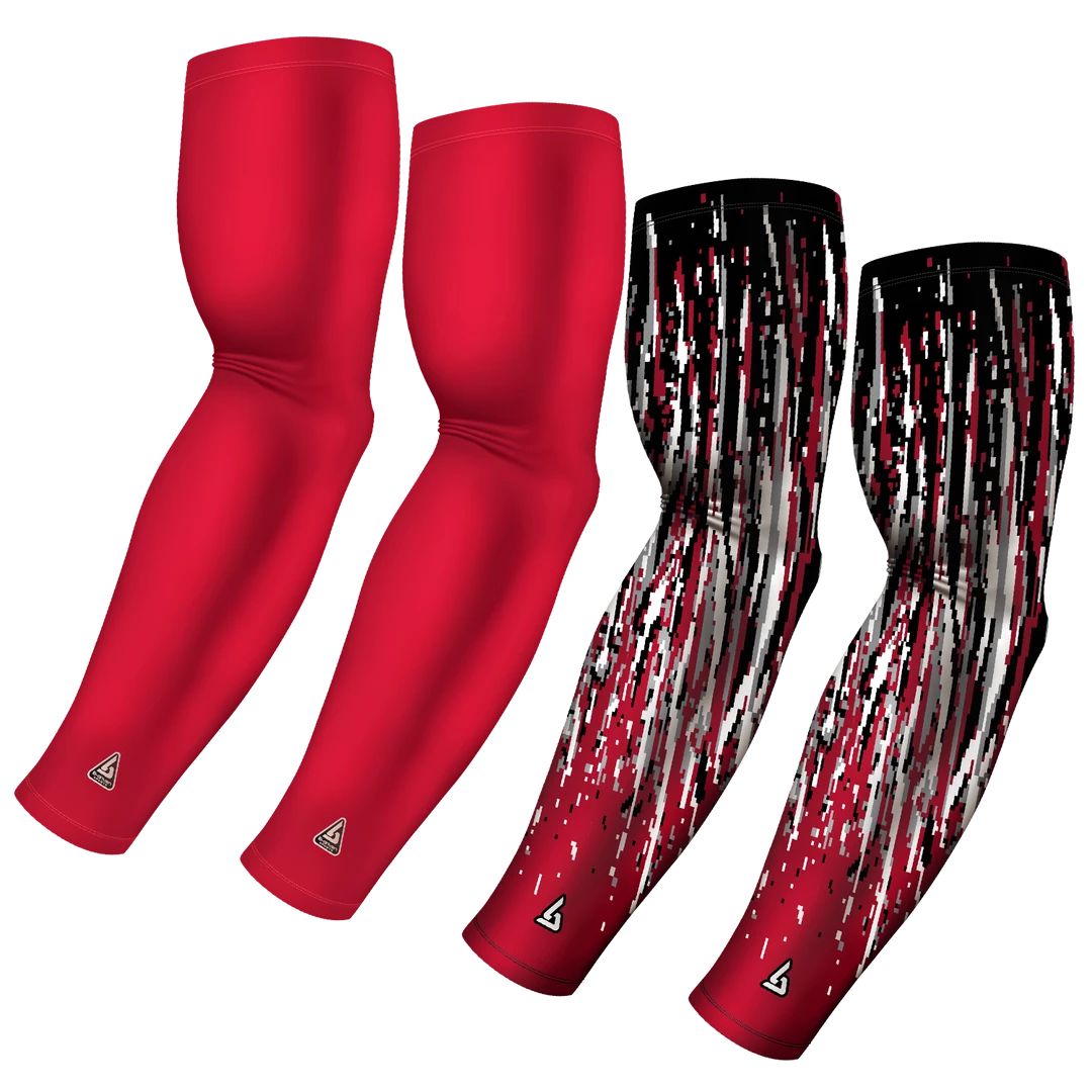 B-Driven Sports Sports Arm Sleeve Bundles 4-Pack Bundle | Solid/Streaks | Maroon Standard Bundle 1 3 B-Driven Sports Sports Arm Sleeve Bundles 4-Pack Bundle | Solid/Streaks | Maroon Standard Bundle 1