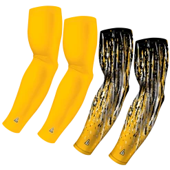 B-Driven Sports Sports Arm Sleeve Bundles 4-Pack Bundle | Solid/Streaks | Yellow Standard Bundle 5