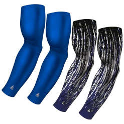 B-Driven Sports Sports Arm Sleeve Bundles 4-Pack Bundle | Solid/Streaks | Blue Standard Bundle 2