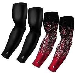 B-Driven Sports Sports Arm Sleeve Bundles 4-Pack Bundle | Solid/Confetti | Black Bundle 6