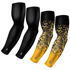 B-Driven Sports Sports Arm Sleeve Bundles 4-Pack Bundle | Solid/Confetti | Black Bundle 8