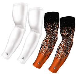 B-Driven Sports Sports Arm Sleeve Bundles 4-Pack Bundle | Solid/Confetti | White Bundle 17