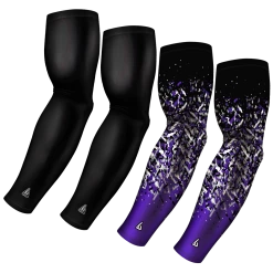 B-Driven Sports Sports Arm Sleeve Bundles 4-Pack Bundle | Solid/Confetti | Black Bundle 11