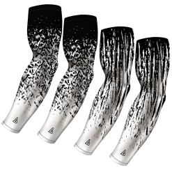 B-Driven Sports Sports Arm Sleeve Bundles 4-pack Bundle | Confetti/Streaks |Black