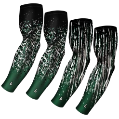 B-Driven Sports Sports Arm Sleeve Bundles 4-pack Bundle | Confetti/Streaks |Green 1