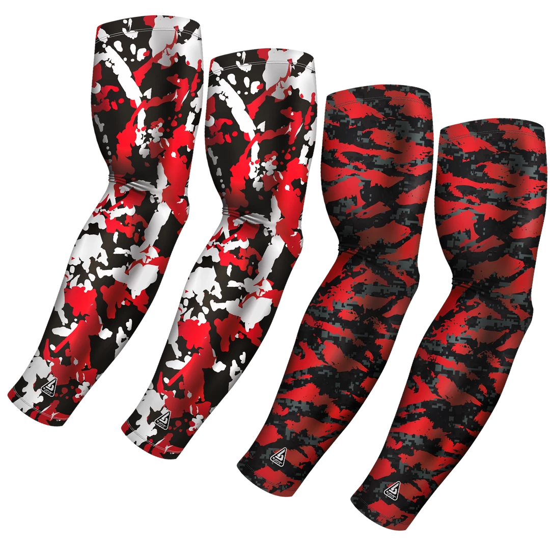 B-Driven Sports Sports Arm Sleeve Bundles 4-pack Bundle | Flake/Wild | Red 1 3 B-Driven Sports Sports Arm Sleeve Bundles 4-pack Bundle | Flake/Wild | Red 1