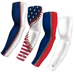 B-Driven Sports Sports Arm Sleeve Bundles 4-pack Bundle | Patriot | Baseball Bundle 1