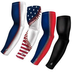 B-Driven Sports Sports Arm Sleeve Bundles 4-pack Bundle | Patriot | Baseball Bundle 2