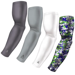 B-Driven Sports Sports Arm Sleeve Bundles 4-pack Bundle | Solid/Digital Viper | Lime 1