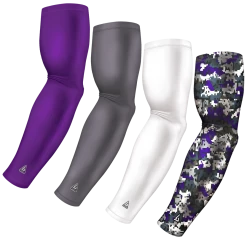 B-Driven Sports Sports Arm Sleeve Bundles 4-pack Bundle | Solid/Digital Viper | Purple 2