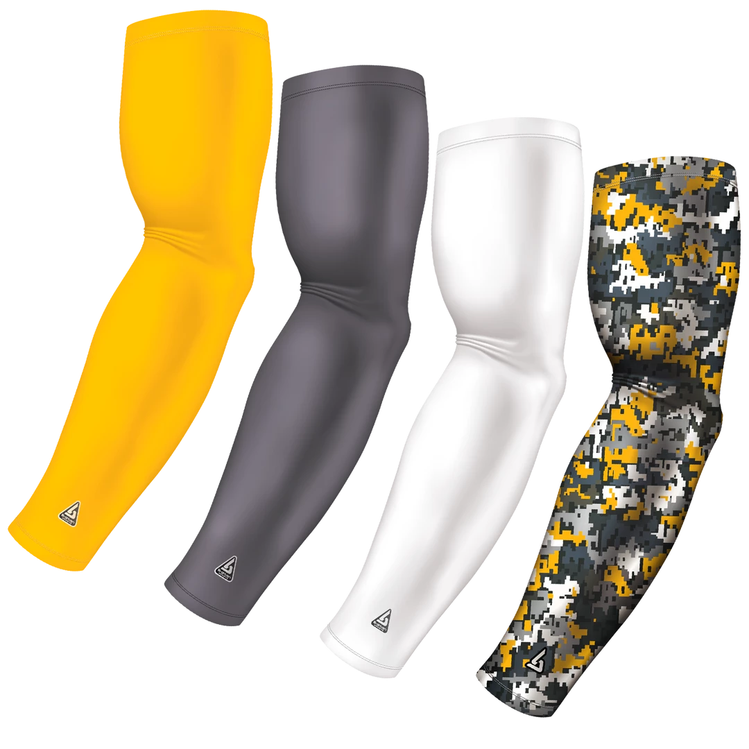 B-Driven Sports Sports Arm Sleeve Bundles 4-pack Bundle | Solid/Digital Viper | Yellow 2 3 B-Driven Sports Sports Arm Sleeve Bundles 4-pack Bundle | Solid/Digital Viper | Yellow 2