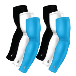B-Driven Sports 6-Pack Bundle | Solids |White/Black/Blue Carolina Sports Arm Sleeve Bundles