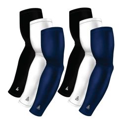 B-Driven Sports 6-Pack Bundle | Solids |White/Black/Blue Navy Dark Sports Arm Sleeve Bundles