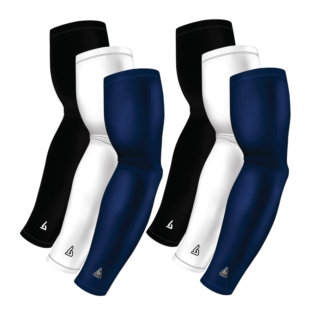 B-Driven Sports 6-Pack Bundle | Solids |White/Black/Blue Navy Dark Sports Arm Sleeve Bundles 3 B-Driven Sports 6-Pack Bundle | Solids |White/Black/Blue Navy Dark Sports Arm Sleeve Bundles
