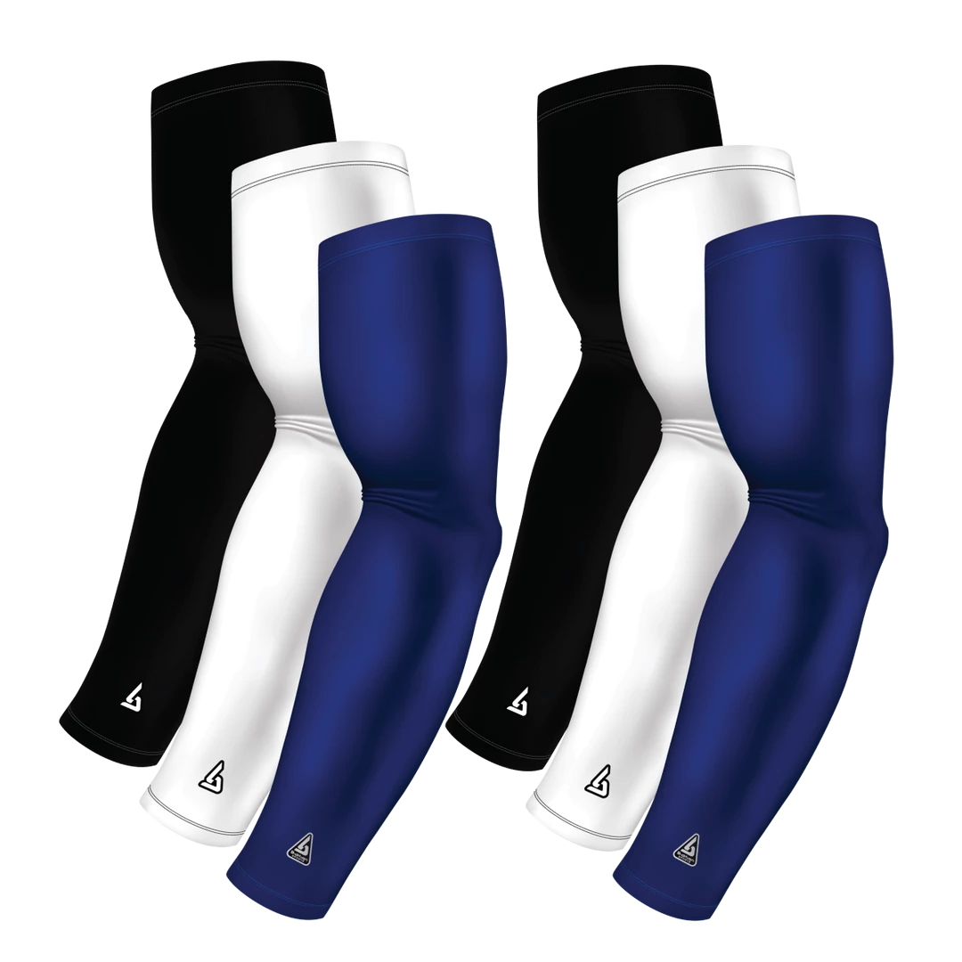 B-Driven Sports Sports Arm Sleeve Bundles 6-Pack Bundle | Solids |White/Black/Blue Standard Medium 3 B-Driven Sports Sports Arm Sleeve Bundles 6-Pack Bundle | Solids |White/Black/Blue Standard Medium