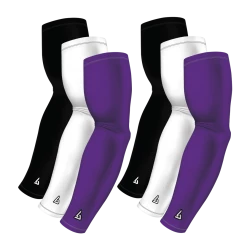 B-Driven Sports 6-Pack Bundle | Solids |White/Black/Purple Light / Medium Sports Arm Sleeve Bundles
