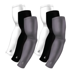 B-Driven Sports Sports Arm Sleeve Bundles 6-pack Bundle | Solids | Grey Dark/Black/White