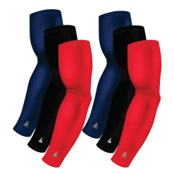 B-Driven Sports 6-pack Bundle | Solids | Red Standard Dark/Black/Blue Navy Dark Sports Arm Sleeve Bundles