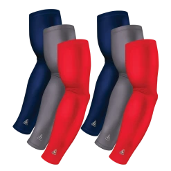 B-Driven Sports Sports Arm Sleeve Bundles 6-pack Bundle | Solids | Red Standard Dark/Grey Dark/Blue Navy Dark