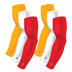 B-Driven Sports Sports Arm Sleeve Bundles 6-pack Bundle | Solids | Maroon Standard/White/Yellow Dark
