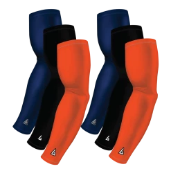 B-Driven Sports Sports Arm Sleeve Bundles 6-pack Bundle | Solids | Orange Dark/Black/Blue Navy Dark
