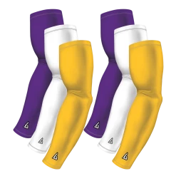 B-Driven Sports 6-pack Bundle | Solids | Yellow Standard/White/Purple Light / Medium Sports Arm Sleeve Bundles