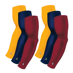 B-Driven Sports Sports Arm Sleeve Bundles 6-pack Bundle | Solids | Maroon Dark/Blue Navy Dark/Yellow Dark