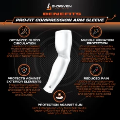 B-Driven Sports Pro-Fit Sports Arm Sleeves Down Syndrome Arm Sleeve