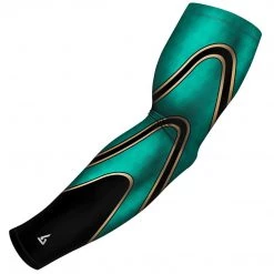 B-Driven Sports Tri Pipes Green Gold Pro-Fit Sports Arm Sleeves