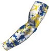 B-Driven Sports Flaked Camo Blue Yellow Pro-Fit Sports Arm Sleeves