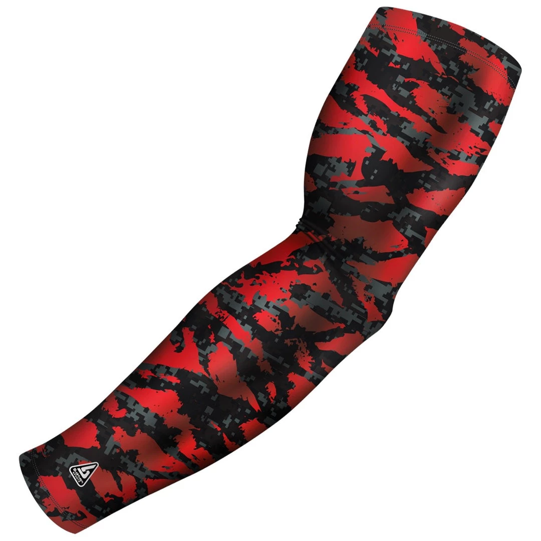 B-Driven Sports Pro-Fit Sports Arm Sleeves The Wild Red Black 3 B-Driven Sports Pro-Fit Sports Arm Sleeves The Wild Red Black