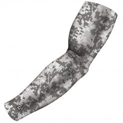 B-Driven Sports Pro-Fit Sports Arm Sleeves Digital Fabric White