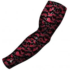 B-Driven Sports Digital Camo Red Scarlet Pro-Fit Sports Arm Sleeves