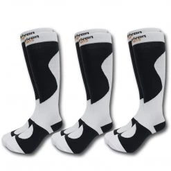 B-Driven Sports 3-Pack Graduated Compression Socks White/Black