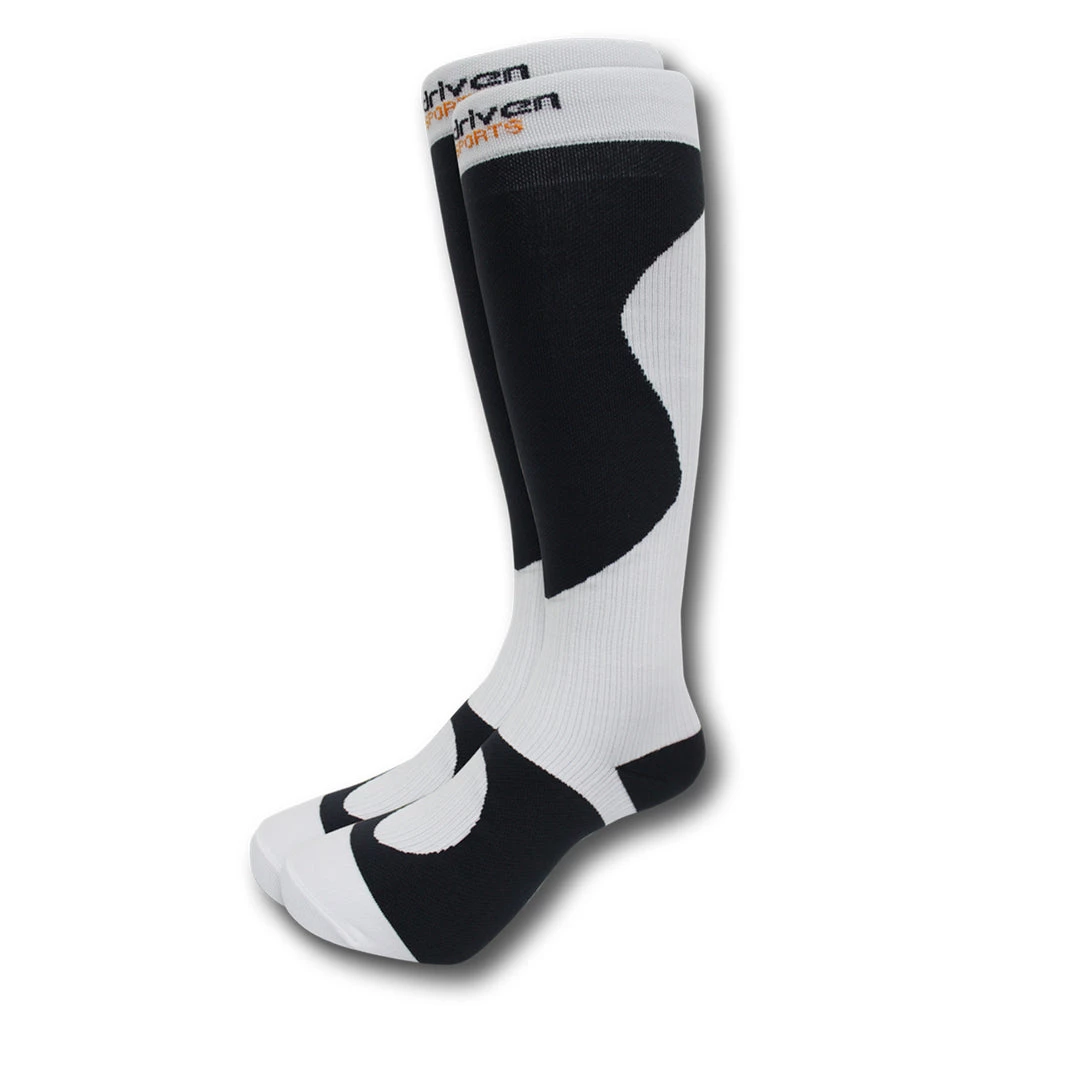 B-Driven Sports 1 Pair Graduated Compression Socks White And Black 3 B-Driven Sports 1 Pair Graduated Compression Socks White And Black