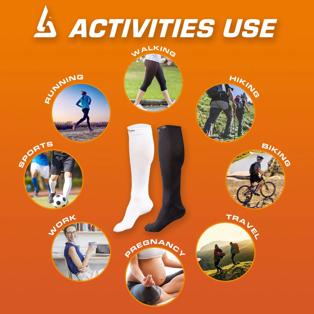 B-Driven Sports Graduated Compression Socks Black 6 B-Driven Sports Graduated Compression Socks Black